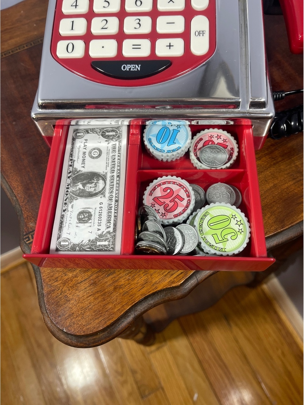 Vintage BATTAT Toy Cash Register Calculator w/ Drawer Working Scanner Debit Card - Picture 7 of 7
